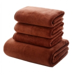 兰诗（LAUTEE）DA1078 加厚纤维毛巾定制毛巾吸水巾 -咖啡色 35*75cm 5条装