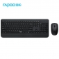 雷柏（Rapoo） X3500 键鼠套装 无线键鼠套装 办公键盘鼠标套装 一体式掌托 电脑键盘 笔记本键盘 黑色